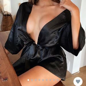 Red fashion nova lotus robe